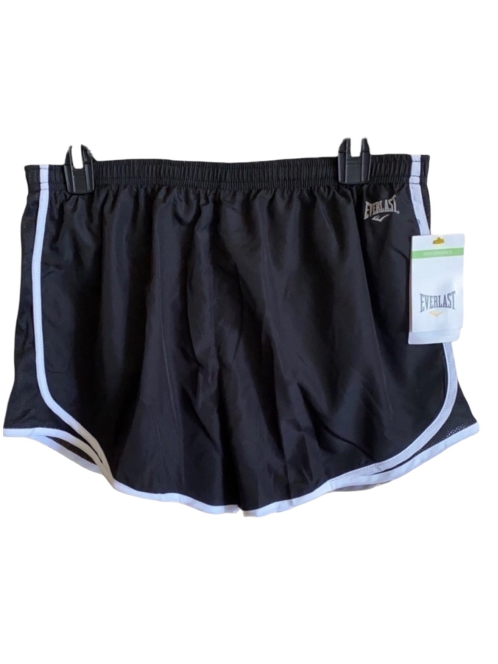EVERLAST Woven Workout Shorts Side Panel Black/White  X-Large Activewear …